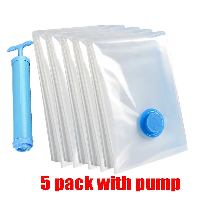 Sacs de rangement sous vide pour vêtements avec pompe
