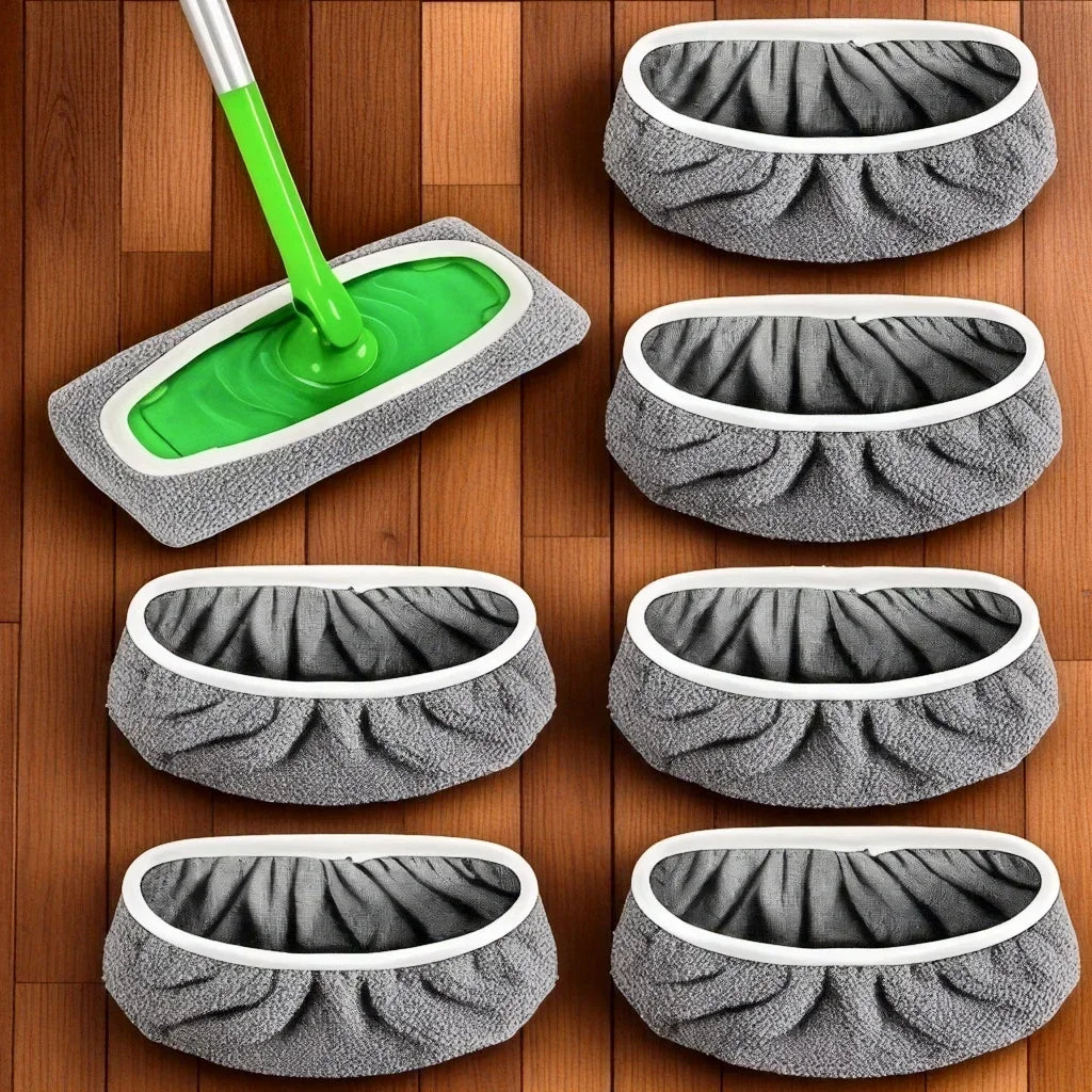 Lot de 4 housses microfibres lavables pour balai serpillière