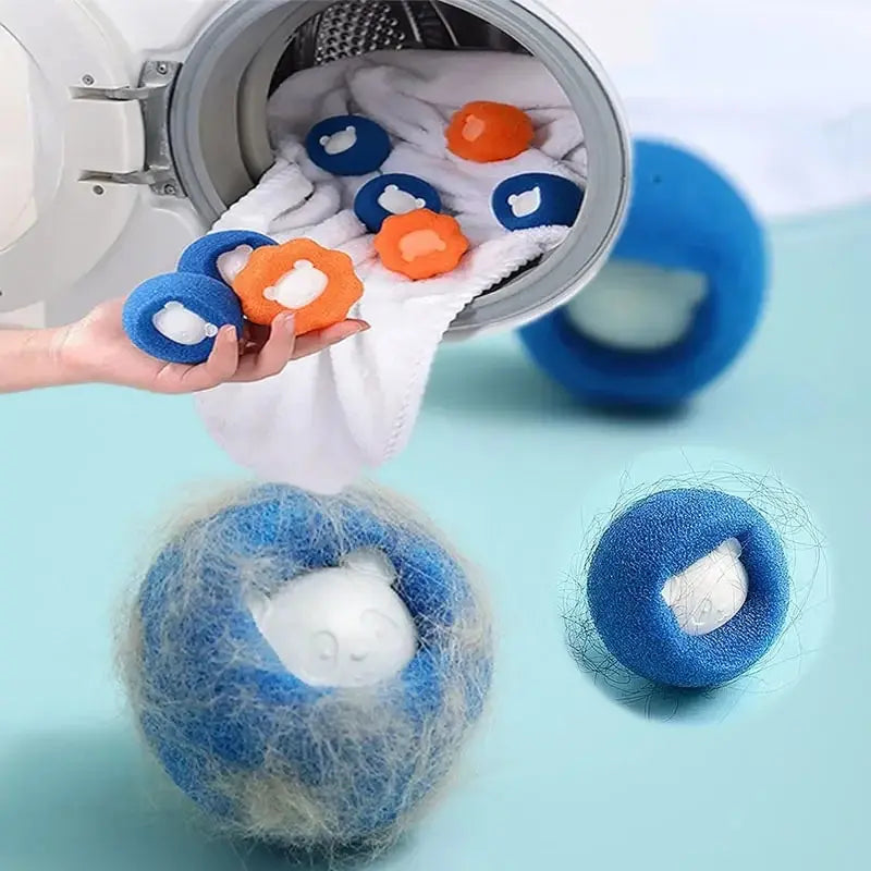 Balle réutilisable attrape-poils pour machine à laver
