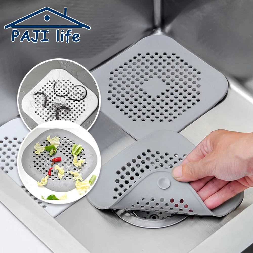 Filtre attrape-cheveux en silicone pour douche et lavabo