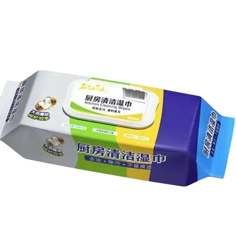 Lingettes nettoyantes cuisine anti-graisse – 80 ou 160 feuilles
