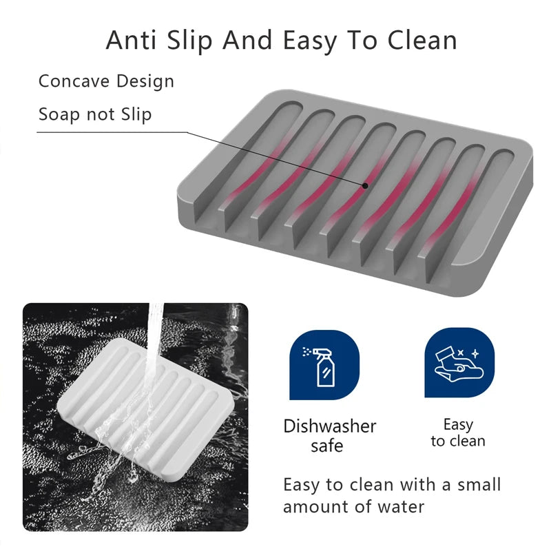Porte-savon égouttoir en silicone antidérapant