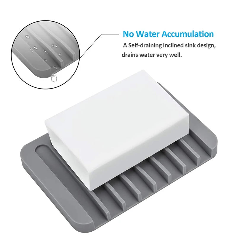 Porte-savon égouttoir en silicone antidérapant