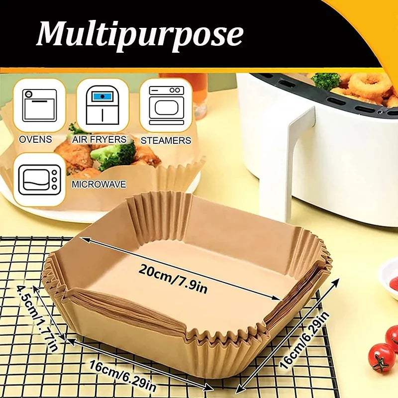 Papier cuisson jetable pour Air Fryer – 50 ou 100 pièces