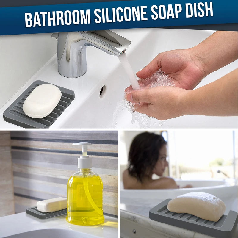 Porte-savon égouttoir en silicone antidérapant