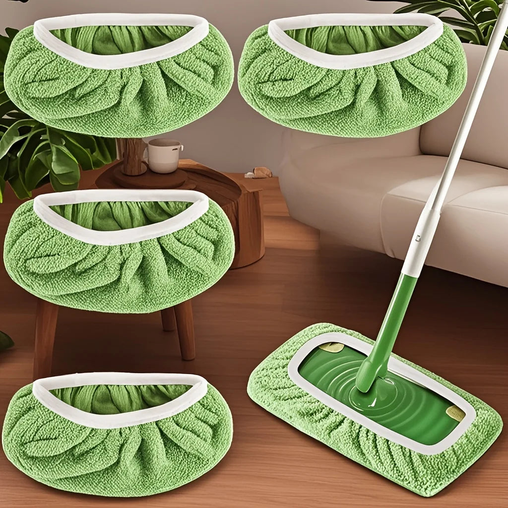 Lot de 4 housses microfibres lavables pour balai serpillière