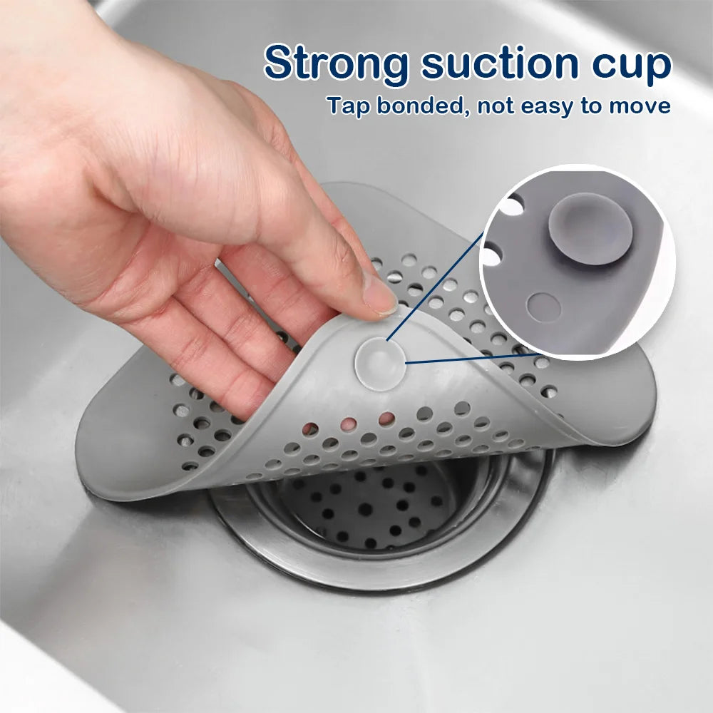 Filtre attrape-cheveux en silicone pour douche et lavabo