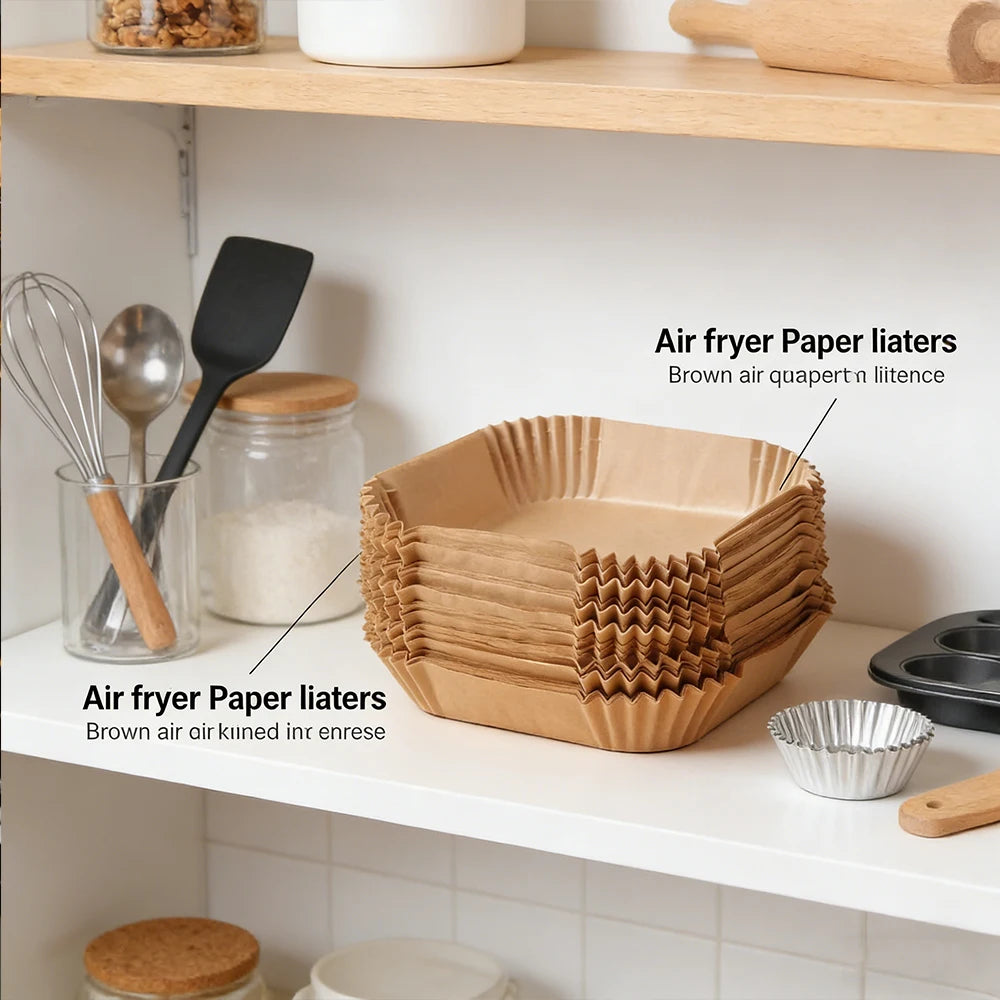 Papier cuisson jetable pour Air Fryer – 50 ou 100 pièces
