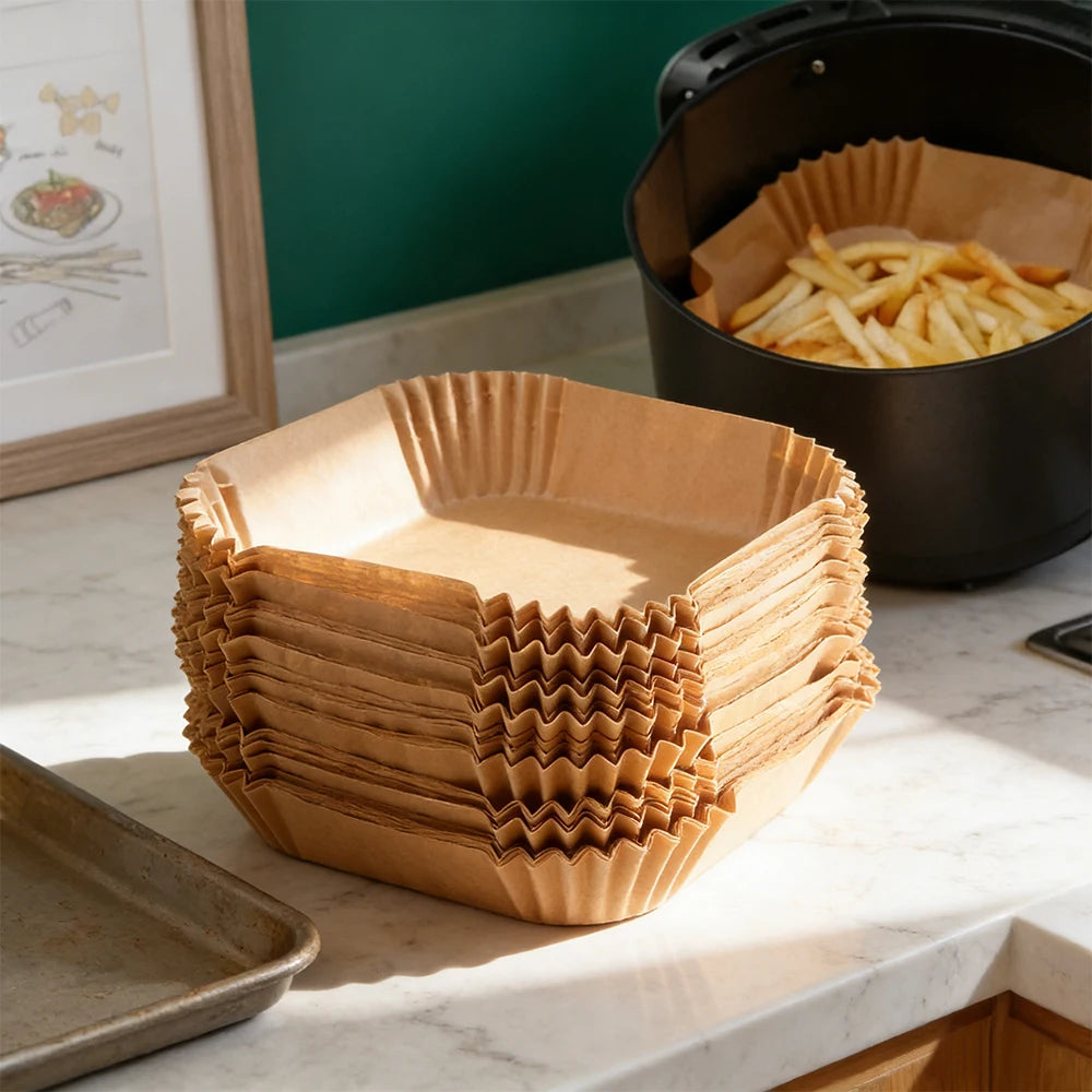 Papier cuisson jetable pour Air Fryer – 50 ou 100 pièces