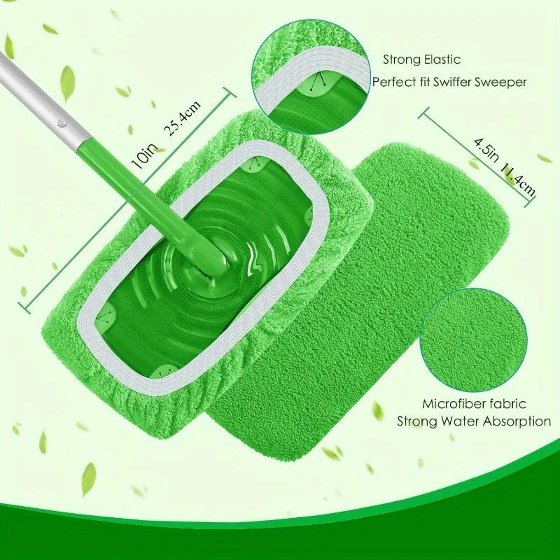 Lot de 4 housses microfibres lavables pour balai serpillière