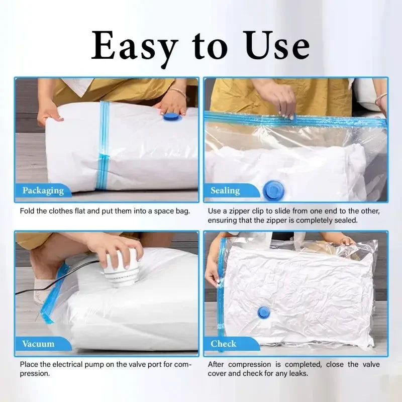Sacs de rangement sous vide pour vêtements avec pompe