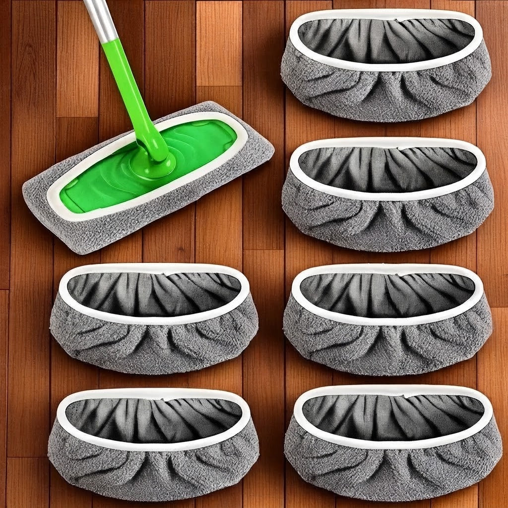 Lot de 4 housses microfibres lavables pour balai serpillière