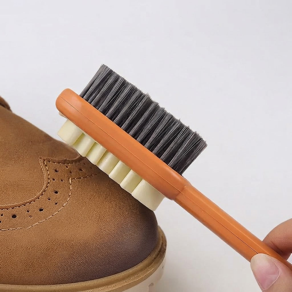 Brosse 2-en-1 pour chaussures en daim et nubuck
