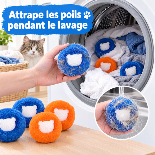 Balles attrape-poils réutilisables pour machine à laver – visuel 2