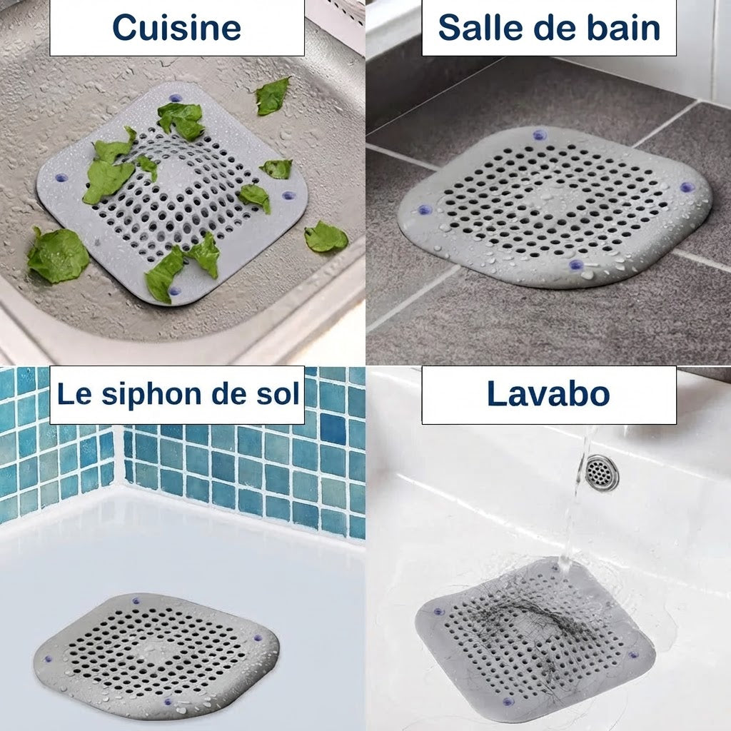 Filtre attrape-cheveux en silicone pour douche et lavabo – photo 2