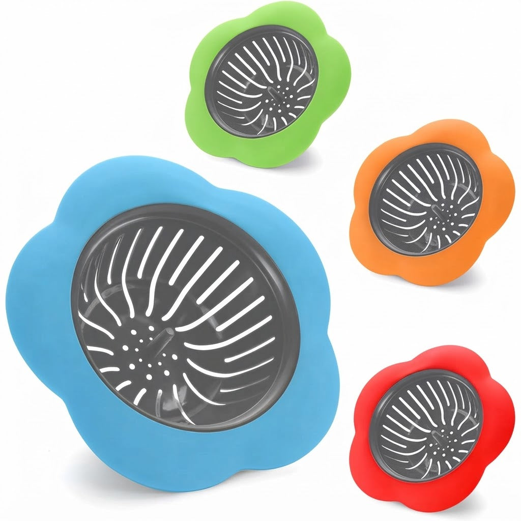 Lot de 2 filtres anti-déchets en silicone pour évier