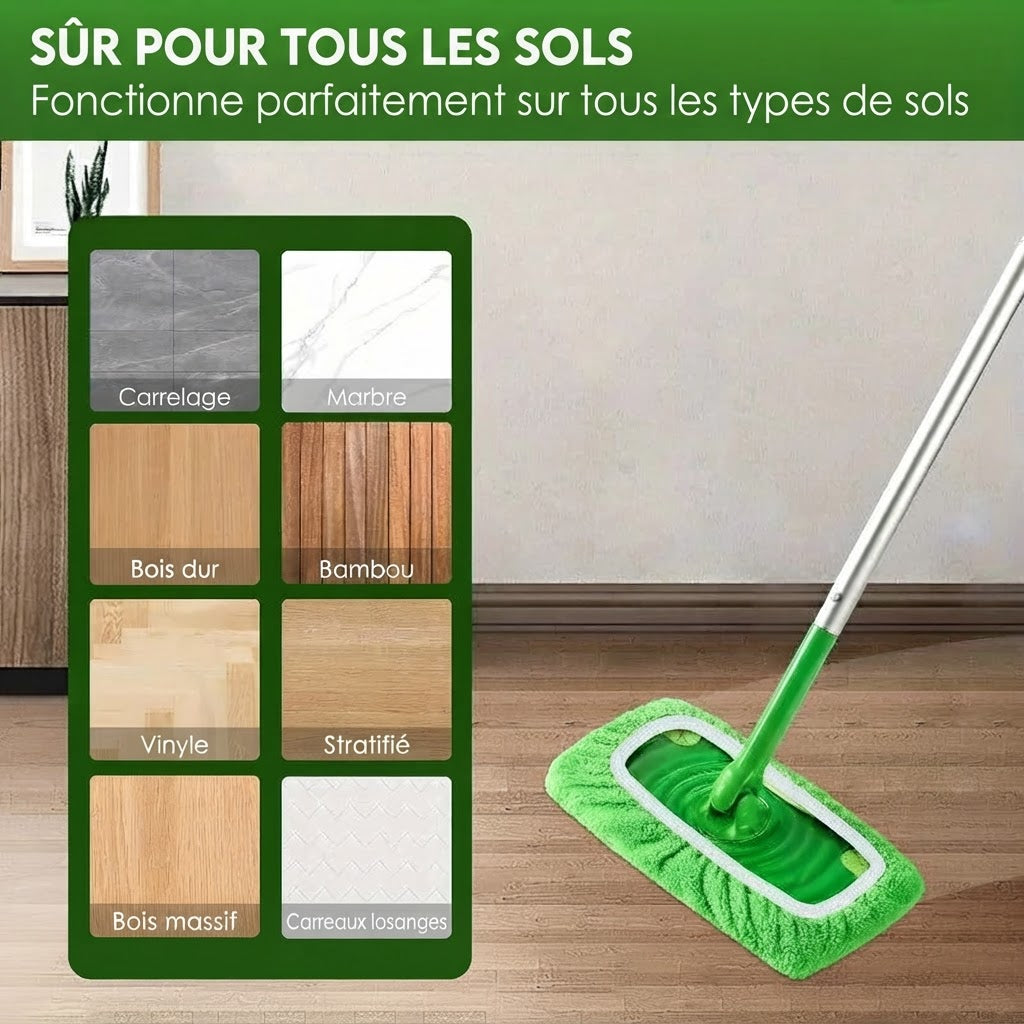 Lot de 4 housses microfibres lavables pour balai serpillière
