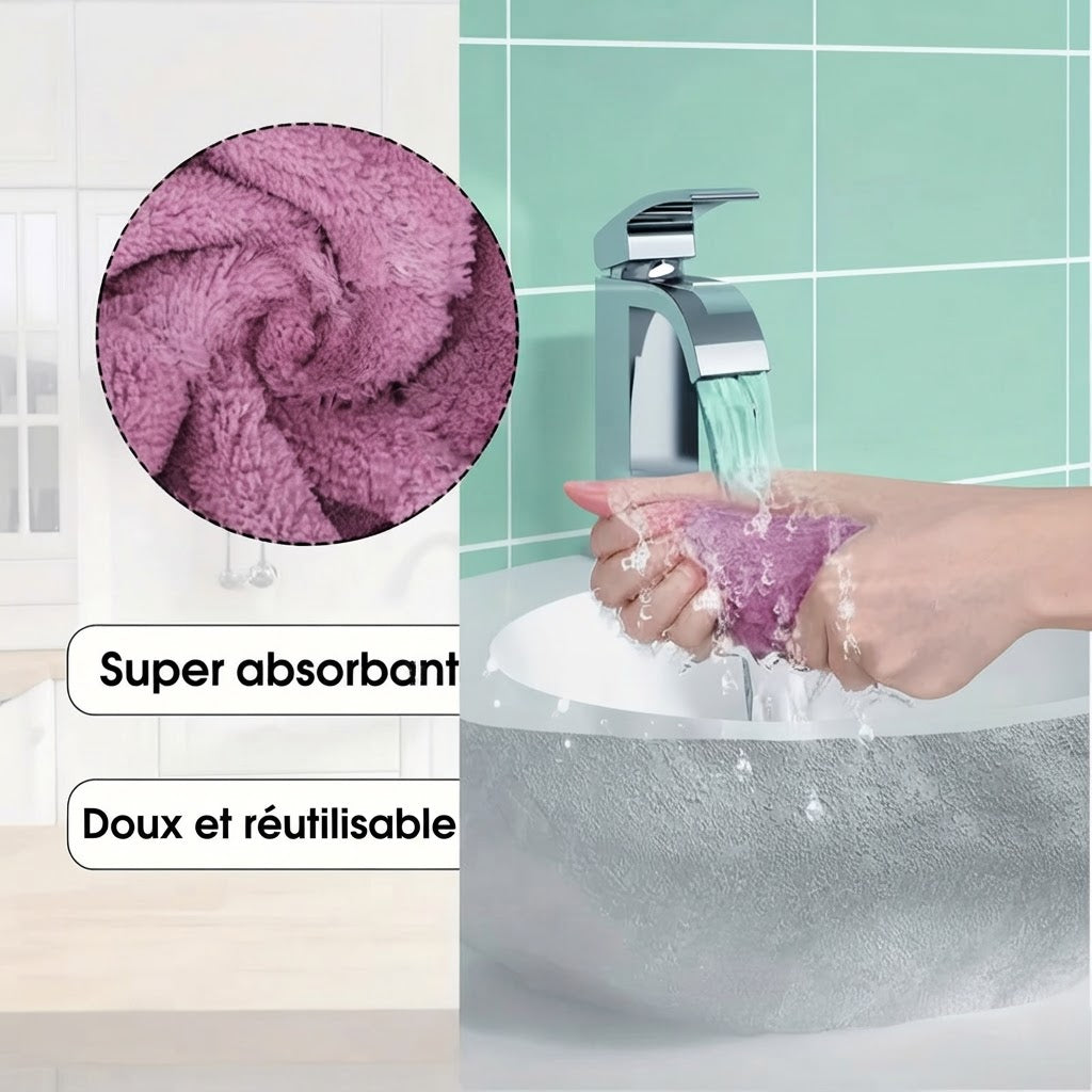 Chiffons multi-usages absorbants – Lot de 10