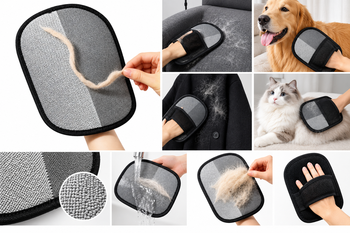 Gant attrape-poils réutilisable – utilisations canapé et vêtements